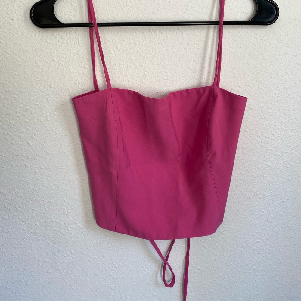 Cutest Zara tie back/ open back, hot pink